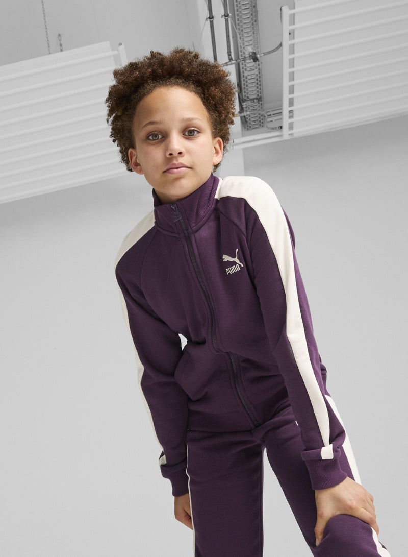 PUMA Classics T7 Track Kids Girls Purple Jacket Youth - Image 1